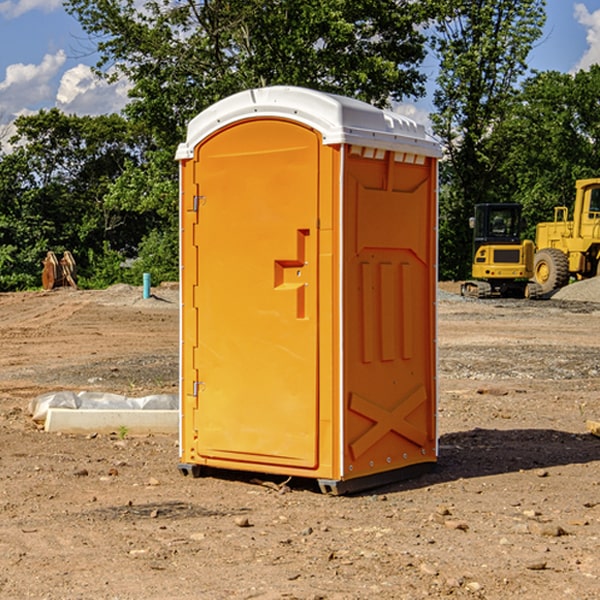 how often are the portable restrooms cleaned and serviced during a rental period in Cheswold